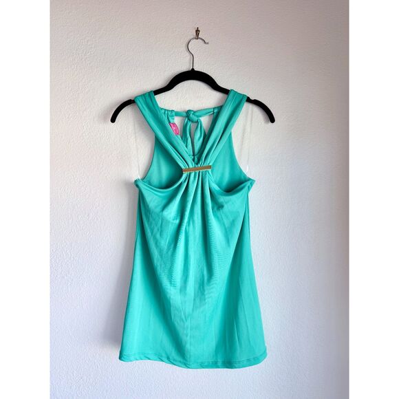 Trina Turk x INC International Concepts Halter Neck Top with Hardware in Teal XS - Picture 4 of 10